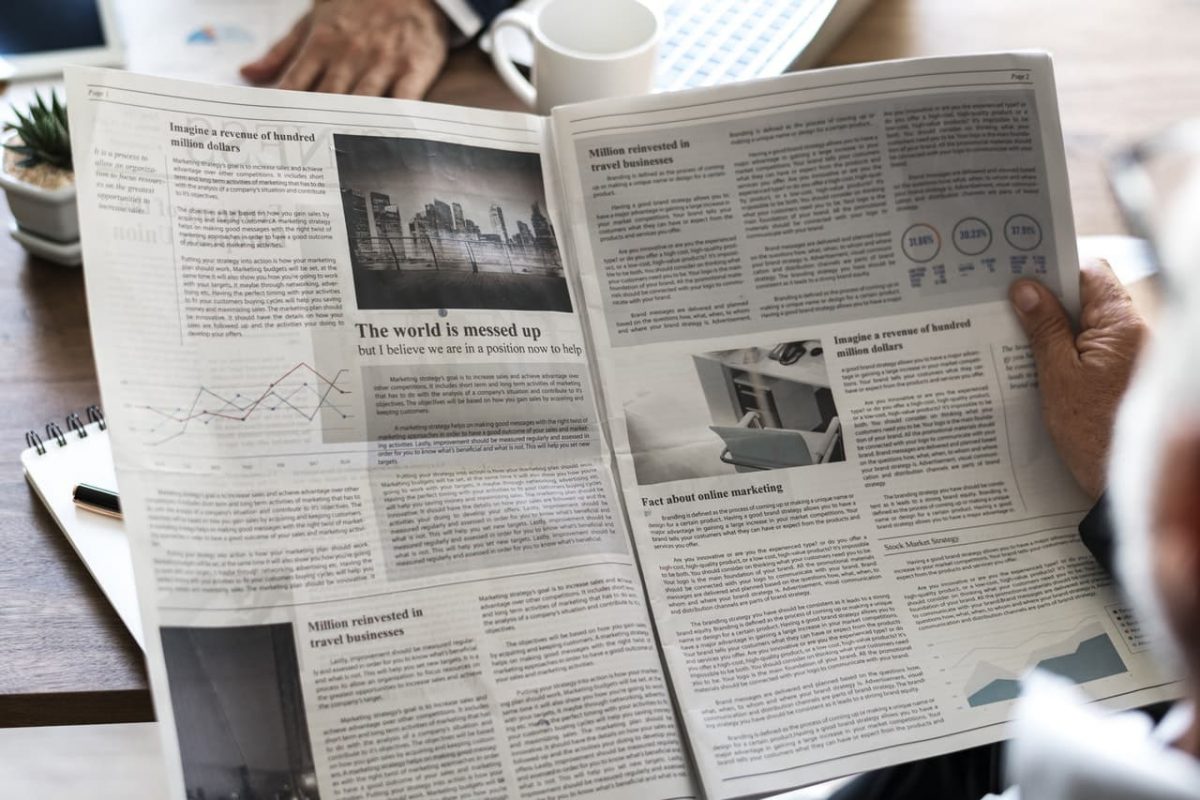En textvägg i en vanlig tidning